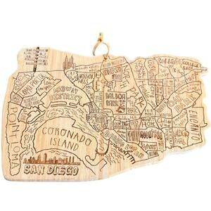 Totally Bamboo San Diego Themed Cutting Board 14” X 9 1/2”